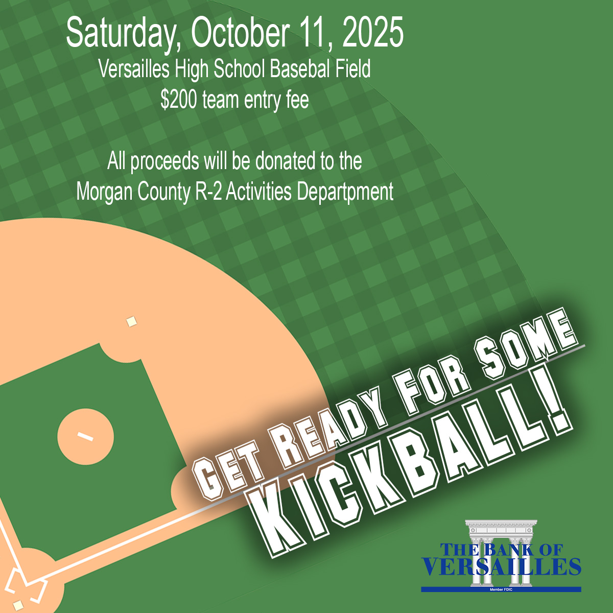 Image with information about the 2025 Kickball Tournament.